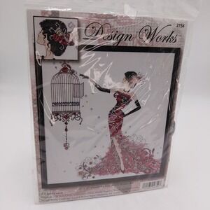 NEW Cross Stitch Birdcage 16" X 17" Design Works Needle Point Crafts Fiber Art